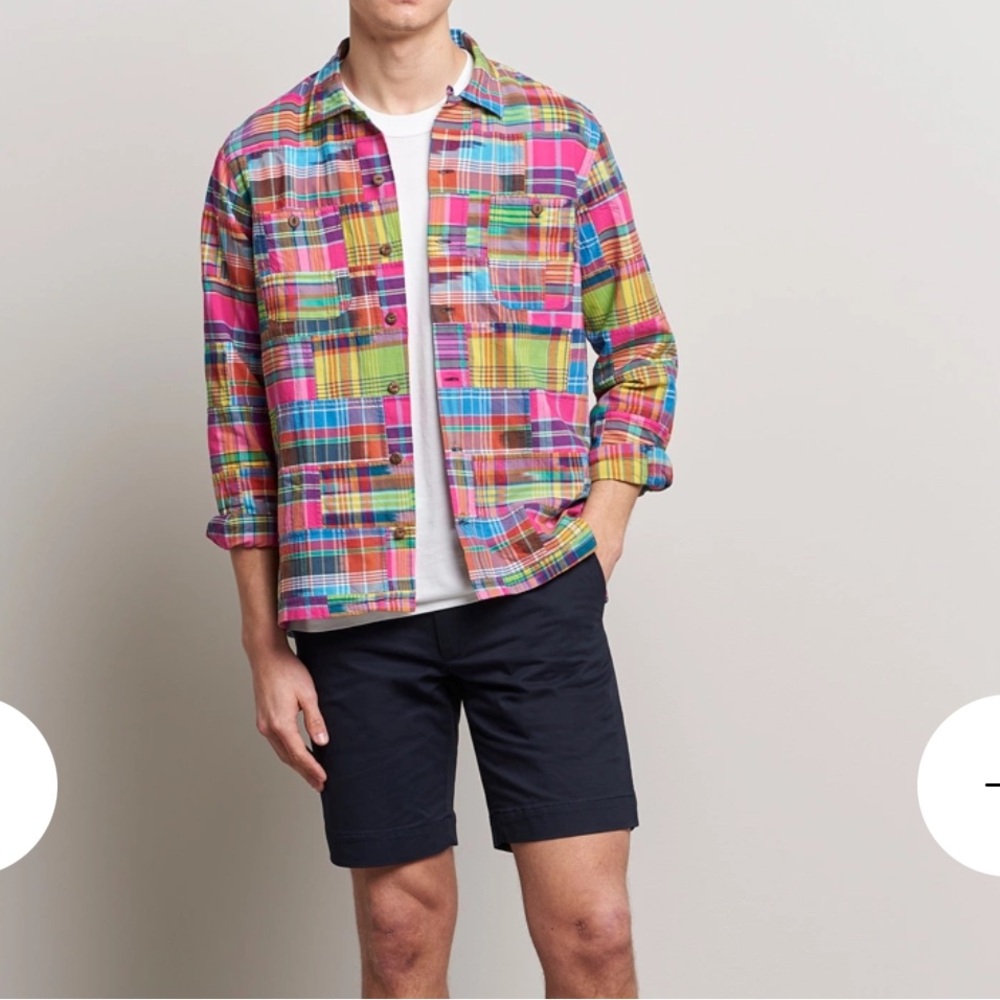 Polo Ralph Lauren Classic Fit Patchwork Madras Camp Shirt 100% Cotton Medium - Picture 14 of 14